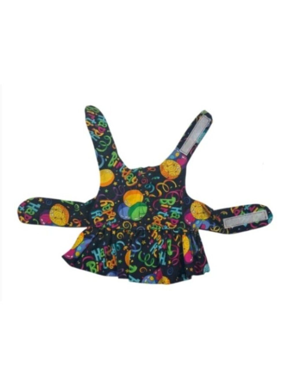 Small Pet Dog Dress Outfit Costume w Harness Birthday Party Print Cotton Cat Pig - Picture 6 of 6